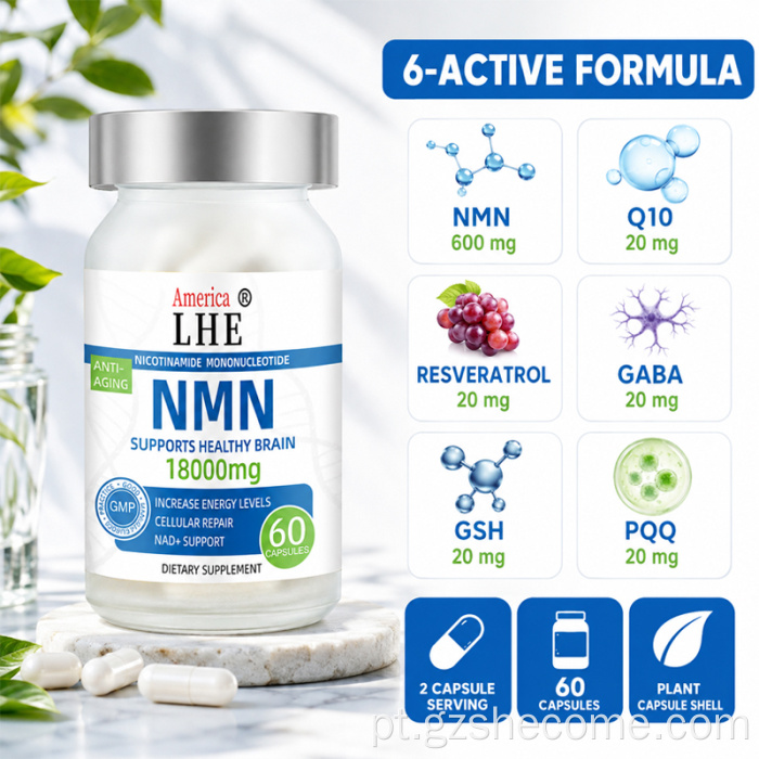 Shecome NMN Complex Capsules NAD+ suporta antienvelhecimento